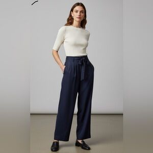 Phillip Lim Silk Pants Navy Classic Minimalist Size 10